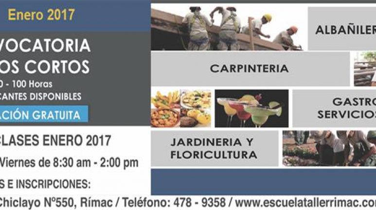 Convocatoria Escuela Taller Rímac