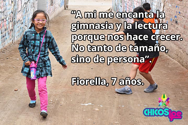 Fiorella piensa que la gimnasia y la lectura son muy importantes.&amp;nbsp;