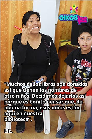 Liz comenta sobre los nombres de otros niños en los libros.&amp;nbsp;